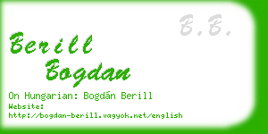 berill bogdan business card