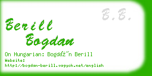 berill bogdan business card